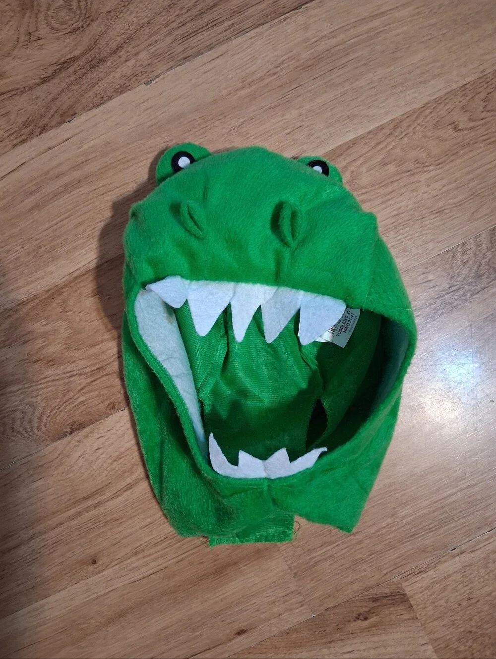 Kids Green Dinosaur Hooded Costume with Blue Accents